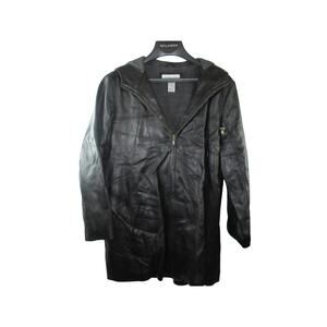 Preston & York Black Lamb Skin zip-up Jacket with hood